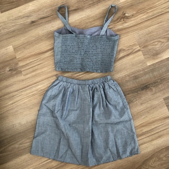 Xhilaration chambray 2 piece skirt set size small - Picture 5 of 9